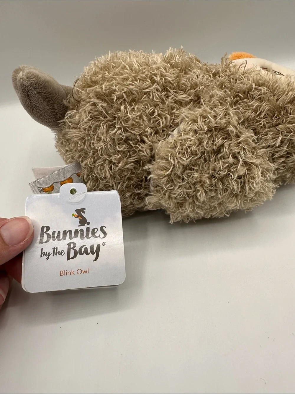 Bunnies By the Bay Blink The Owl Plush Brown Scraggle Fur Stuffed Animal Toy 8in
